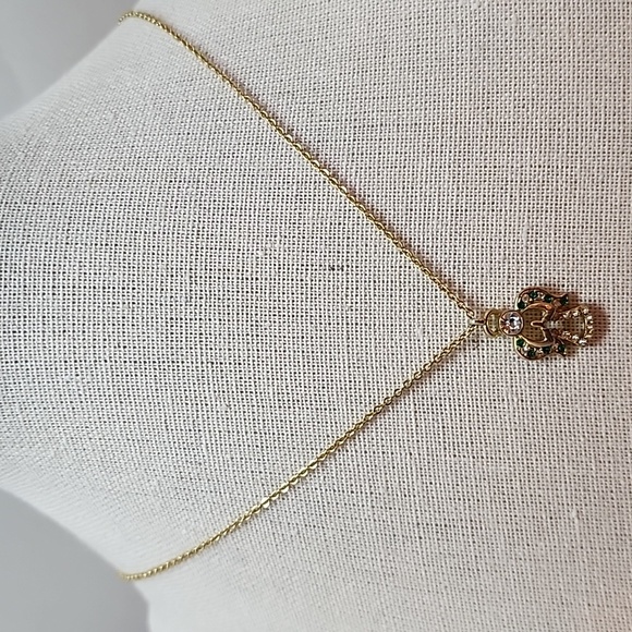 Vintage Gold Tone David Monn Angel Pendant Necklace - Picture 6 of 6